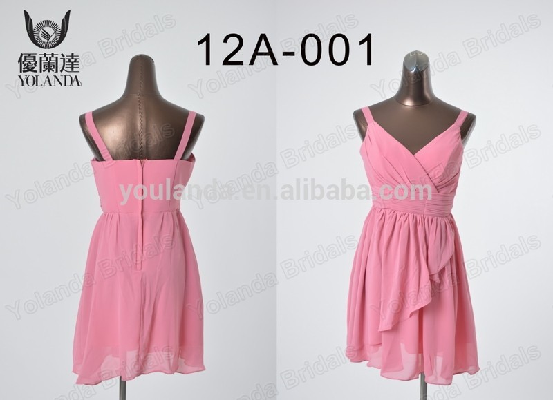 V- 首のパターンのためのピンクのニーハイalibabaからショートブライドメイドドレス-ブライドメイドドレス問屋・仕入れ・卸・卸売り