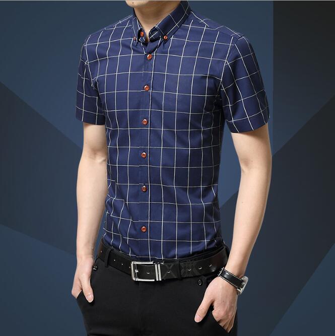 Zm50984aロイヤルブルー男性半袖シャツ中国製-紳士用シャツ問屋・仕入れ・卸・卸売り