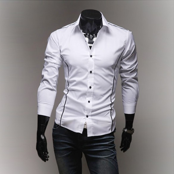 卸売メンズトリムinstylesスタイリッシュスリムフィットカジュアルホワイトドレスシャツ-紳士用シャツ問屋・仕入れ・卸・卸売り