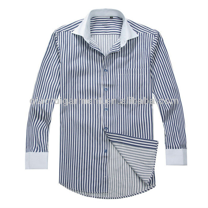 男性のヘリンボーンストライプフレンチカフドレスシャツ-紳士用シャツ問屋・仕入れ・卸・卸売り