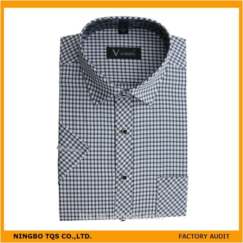 ユニークな古典的な格子縞半袖の男性のシャツ-紳士用シャツ問屋・仕入れ・卸・卸売り