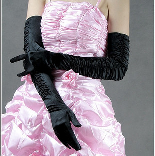 黒instyles/白い花嫁の結婚式のパーティードレスサテンのブライダル手袋指なしパールレース-ウエディンググローブ問屋・仕入れ・卸・卸売り