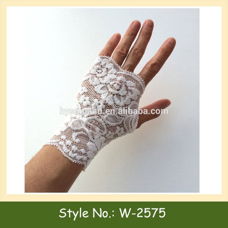 指なし手袋w-2575ハンドメイドのブライダルレースの結婚式のレースの短い手首の手袋-ウエディンググローブ問屋・仕入れ・卸・卸売り