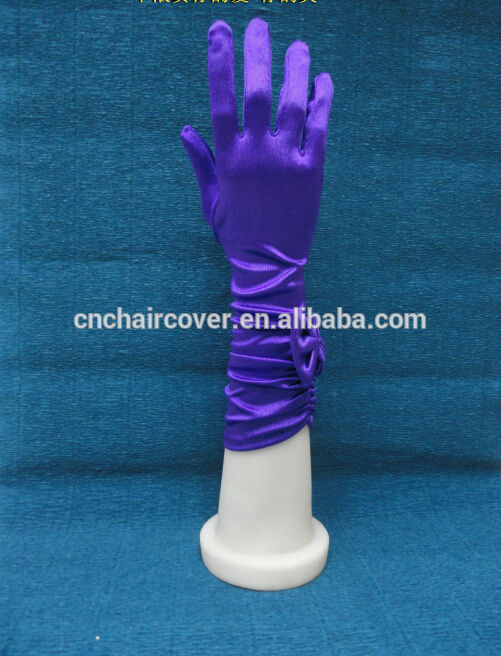 結婚式の花嫁の手袋サテン紫結婚式の手袋。-ウエディンググローブ問屋・仕入れ・卸・卸売り