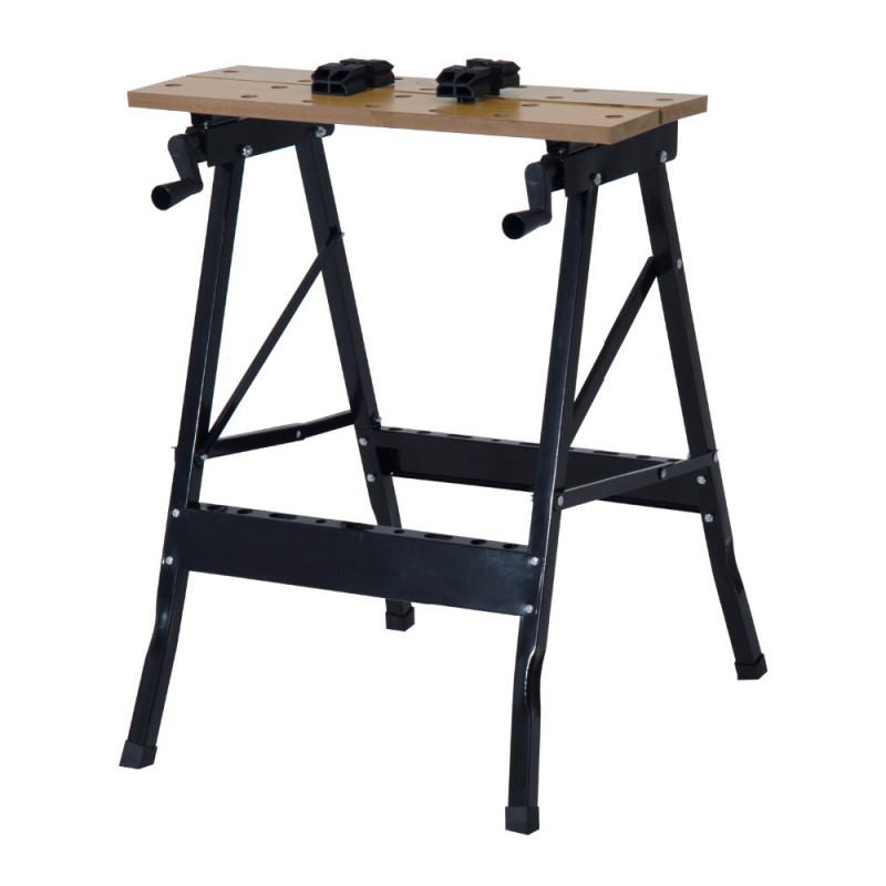 Homcom 25 "ポンド容量調節可能な折りたたみポータブルワークベンチ万力-木製ワークベンチ問屋・仕入れ・卸・卸売り