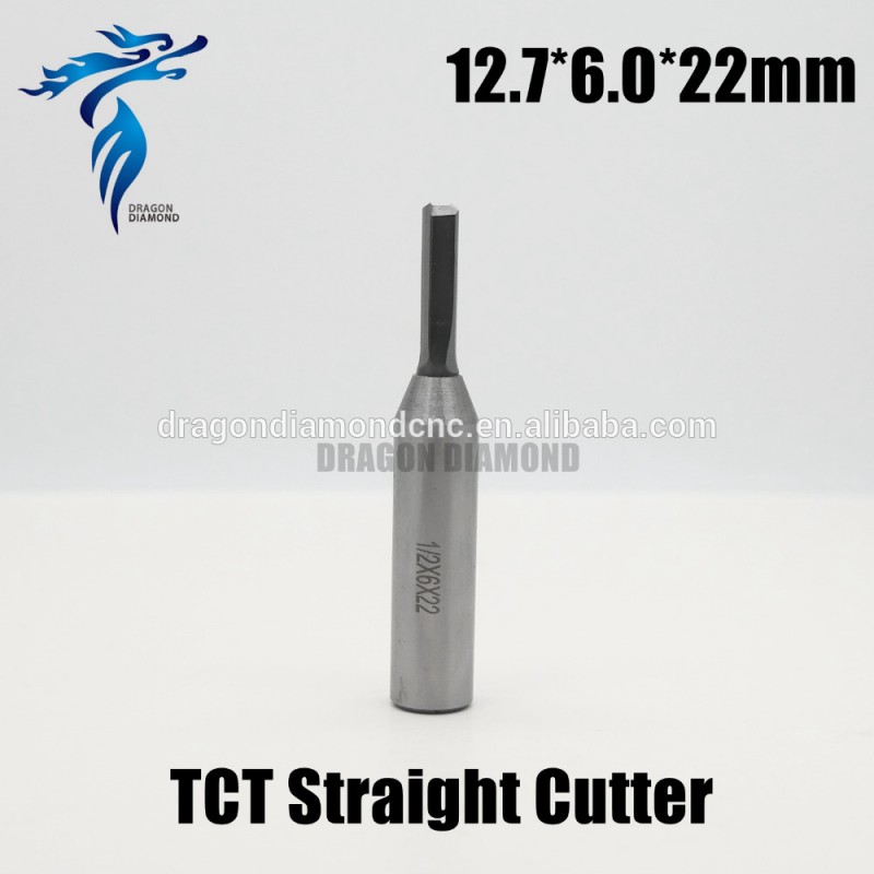 Tctダブルフルートストレートビットスロット超硬カッターcncルータ木工ビット1/2 "12.7*6*22ミリメートル-木工機械部品問屋・仕入れ・卸・卸売り