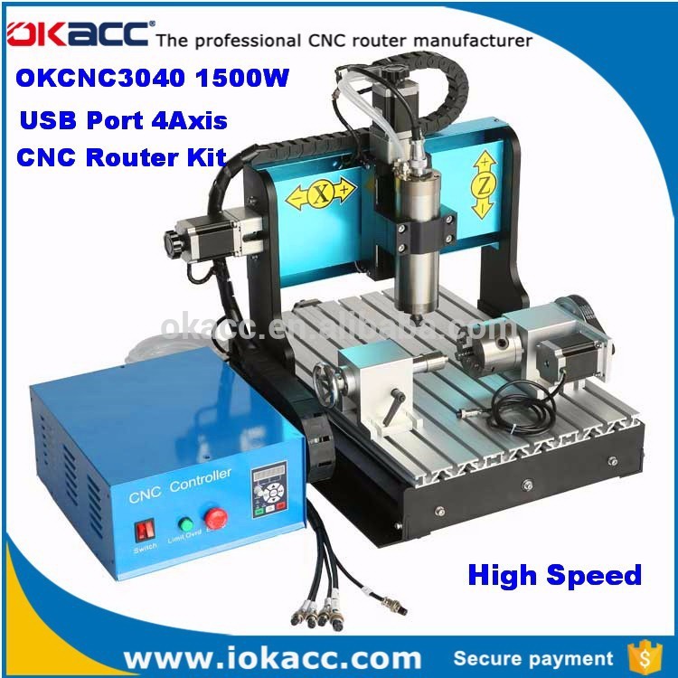 工場出荷時の価格okacc1500w30403軸スピンドルモータusb2.0ポート安価なcncルータ販売のためのキット-木彫機問屋・仕入れ・卸・卸売り