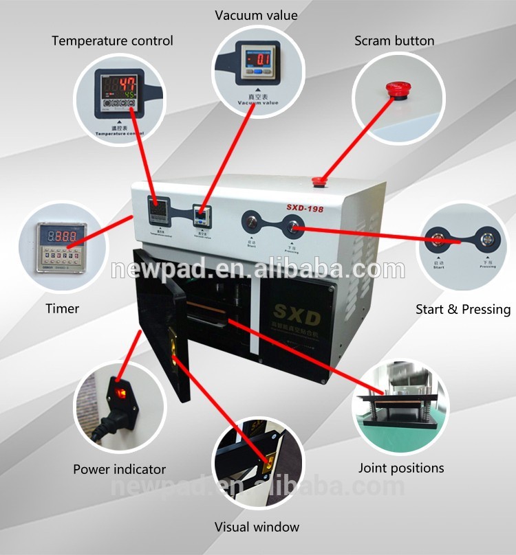 ホットな新製品のための真空ラミネートマシンlcd2015高い知性ラミネートマシン真空ポンプの内部lcd-薄板になる機械問屋・仕入れ・卸・卸売り