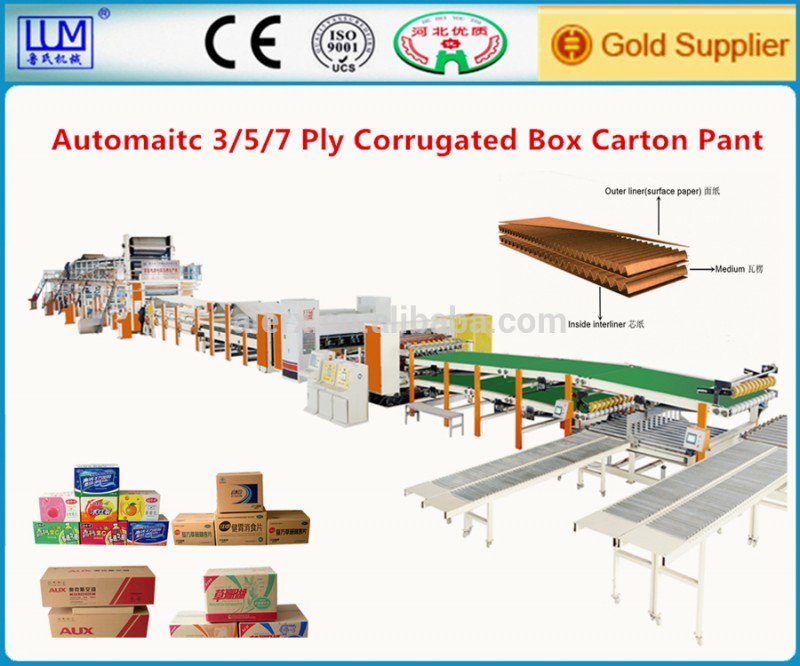 自動3 5 7層段ボール段ボール生産ライン、カートン包装機ce-包装ライン問屋・仕入れ・卸・卸売り