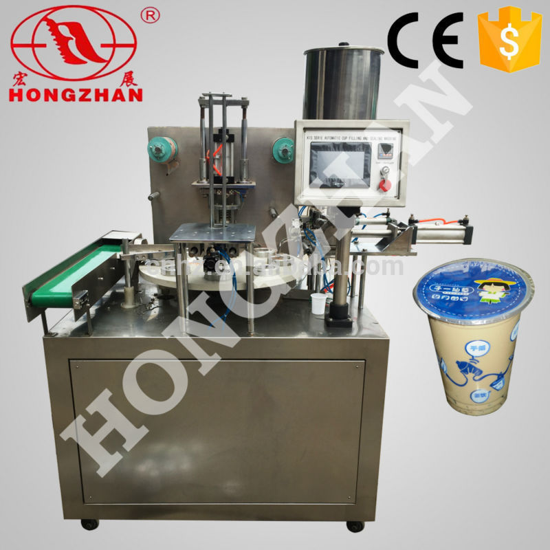 キャップのためのプラスチックhongzhankis900またはボックス自動回転式タイプのヨーグルトカップは、 シール充填機-充填機問屋・仕入れ・卸・卸売り