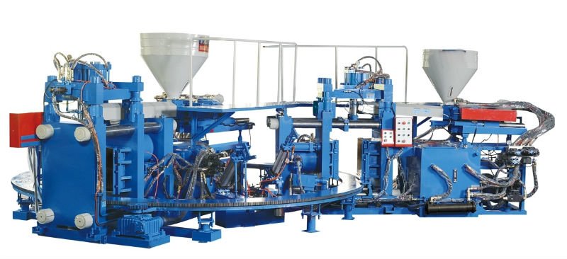 フルオートの回転式システムDOUBLE-COLORプラスチック雨靴の注入形成機械-モールド成型機問屋・仕入れ・卸・卸売り