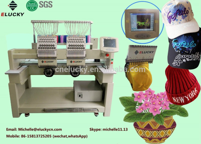 新しい15色2ヘッドコンピュータ刺繍機コンピュータ化されたロゴ刺繍機で価格-刺繍機問屋・仕入れ・卸・卸売り