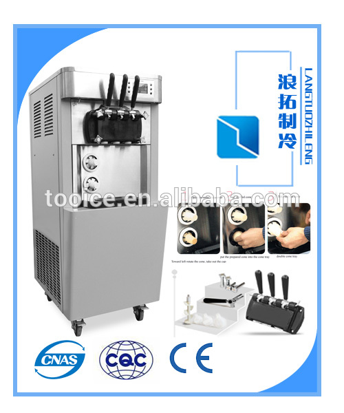 自動冷蔵アイスクリームメーカー3フレーバー商用ソフトアイスクリームマシン32l容量-軽食機械問屋・仕入れ・卸・卸売り