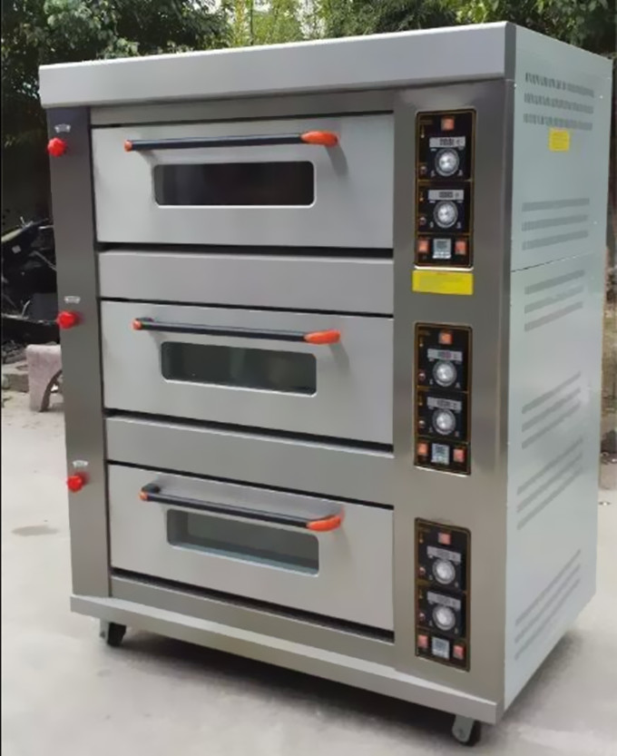 商業3デッキの6トレイ付スチームガスベーキングオーブン付きセラミック石-ベーキング装置問屋・仕入れ・卸・卸売り