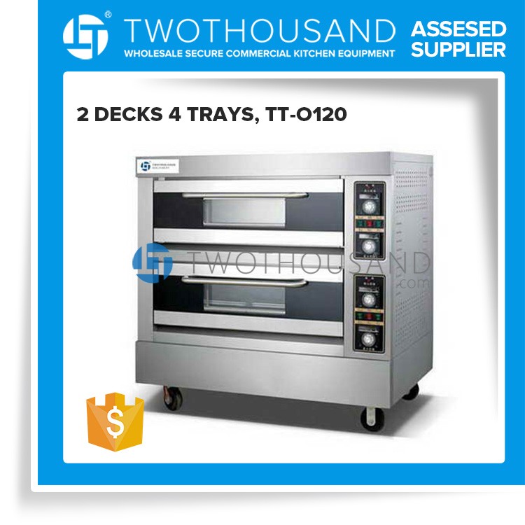 パンベーキングオーブンを- 2デックス4トレイ、 フロントs/s、 パン40*60cm、 tt-o120-ベーキング装置問屋・仕入れ・卸・卸売り