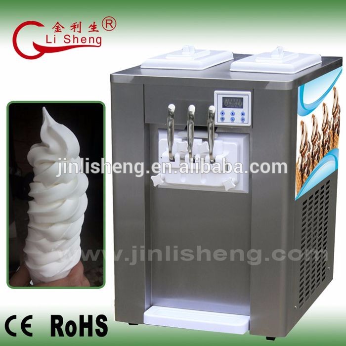 Jinlisheng熱い販売400コーン毎時3フレーバーカウンタートップ商用ソフトクリームマシン-軽食機械問屋・仕入れ・卸・卸売り