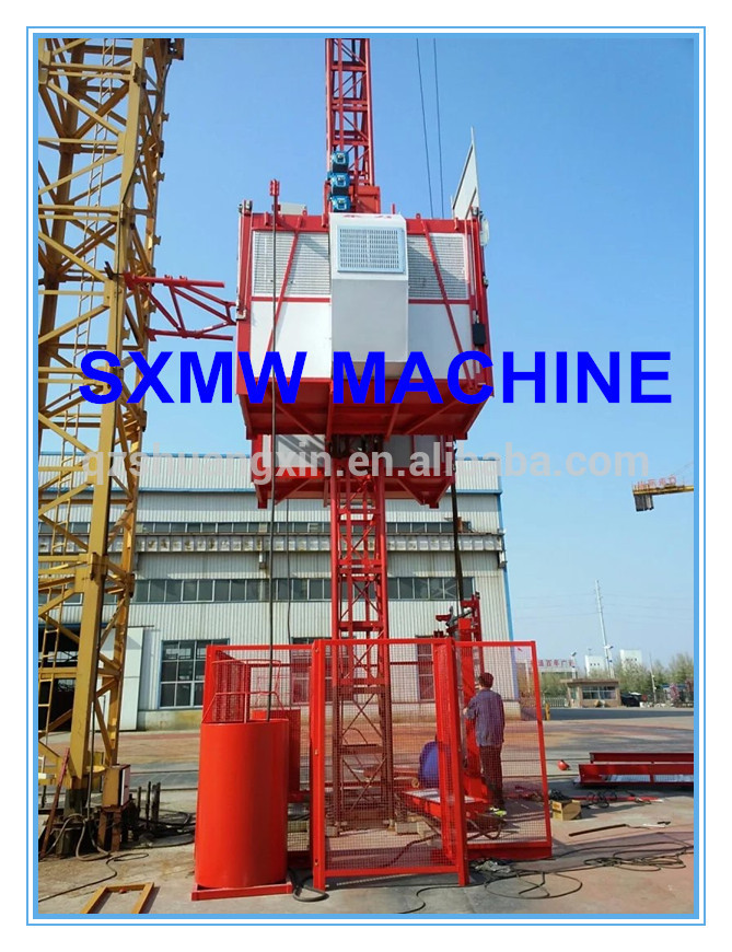 建設リフター sxmw ブランド 2 トン ダブル ケージ建設ホイスト用建物-工事用リフター問屋・仕入れ・卸・卸売り