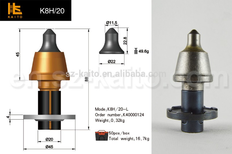 Wirtgen 2308104 K8H/20高品質フライスピック-建設機械部品問屋・仕入れ・卸・卸売り