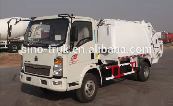 Sinotruk 4 × 2コンパクタタイプ4立方メートルごみコンパクタトラック-清掃車問屋・仕入れ・卸・卸売り