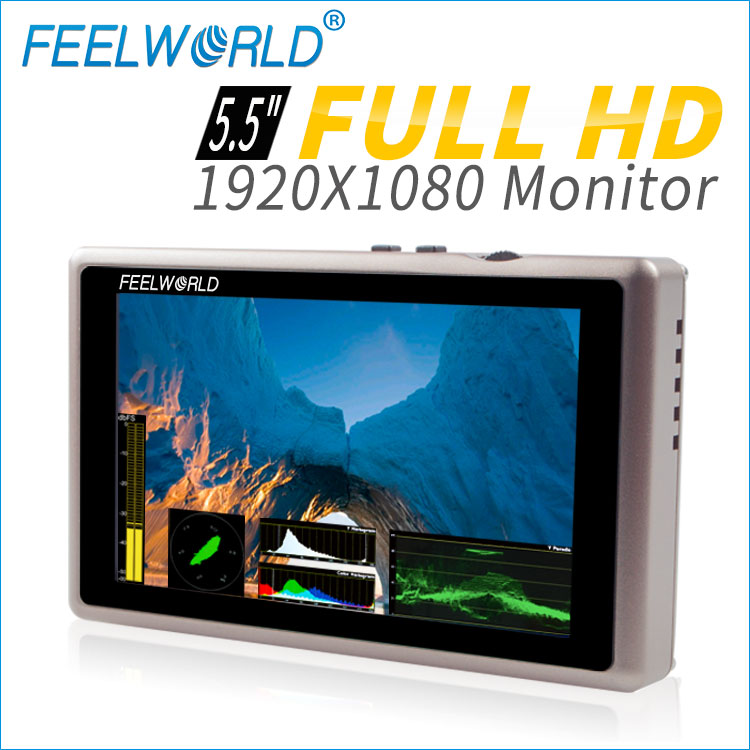 Feelworld 5.5インチフォーカスアシストips 1920 × 1080 jbクレーンウィキフィールドモニターhdmi sdi g55-ジブクレーン問屋・仕入れ・卸・卸売り