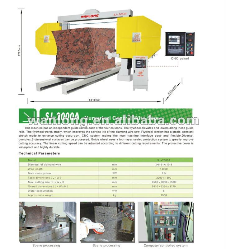 SJ-2000Aダイヤモンドワイヤーソー機械用花崗岩処理-その他建設資材製造機械問屋・仕入れ・卸・卸売り