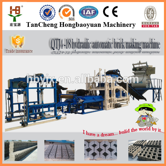 Hongbaoyuan機械工場用QTJ4-18顔レンガ製造機販売用小型建設ビルディングequipement-問屋・仕入れ・卸・卸売り