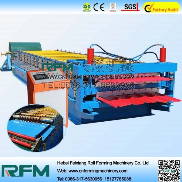 二重層カラー鋼板のロール成形機は中国製-タイル製造機械問屋・仕入れ・卸・卸売り