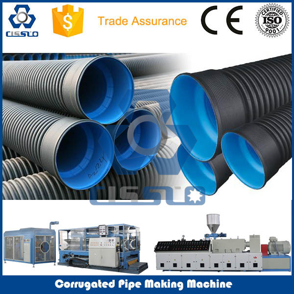 Ce標準大きな出力hdpe pvc hdpe二層corrugatorパイプ生産機-パイプ製造機械問屋・仕入れ・卸・卸売り