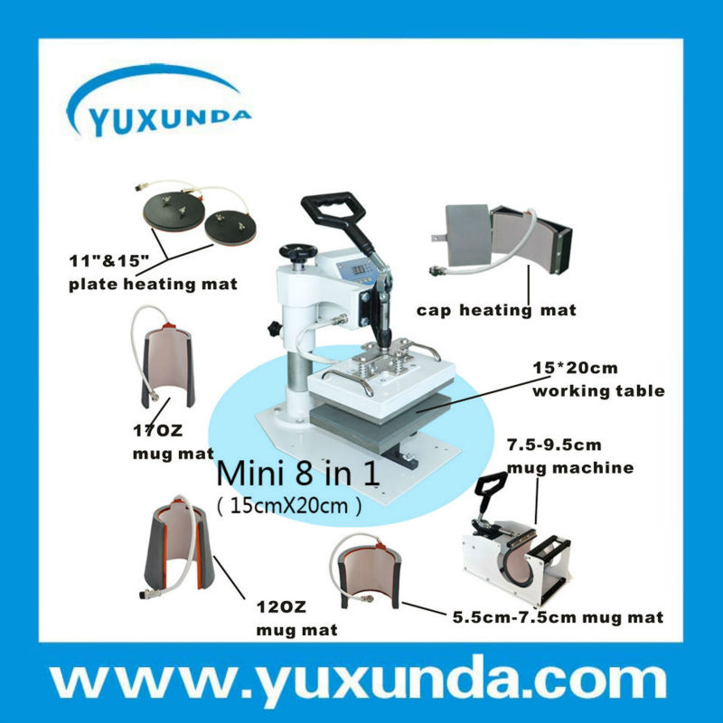 2013ホットなモデル!! Yuxunda81コンボ熱プレス機械のce証明書、 tシャツ15x20cmヒーター-熱伝達装置問屋・仕入れ・卸・卸売り