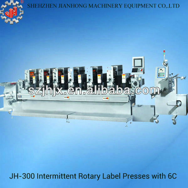 2014新しいタイプのJH-300-6C高速間欠ロータリーラベルオフセット印刷機中国製-グラビア印刷の印字機問屋・仕入れ・卸・卸売り