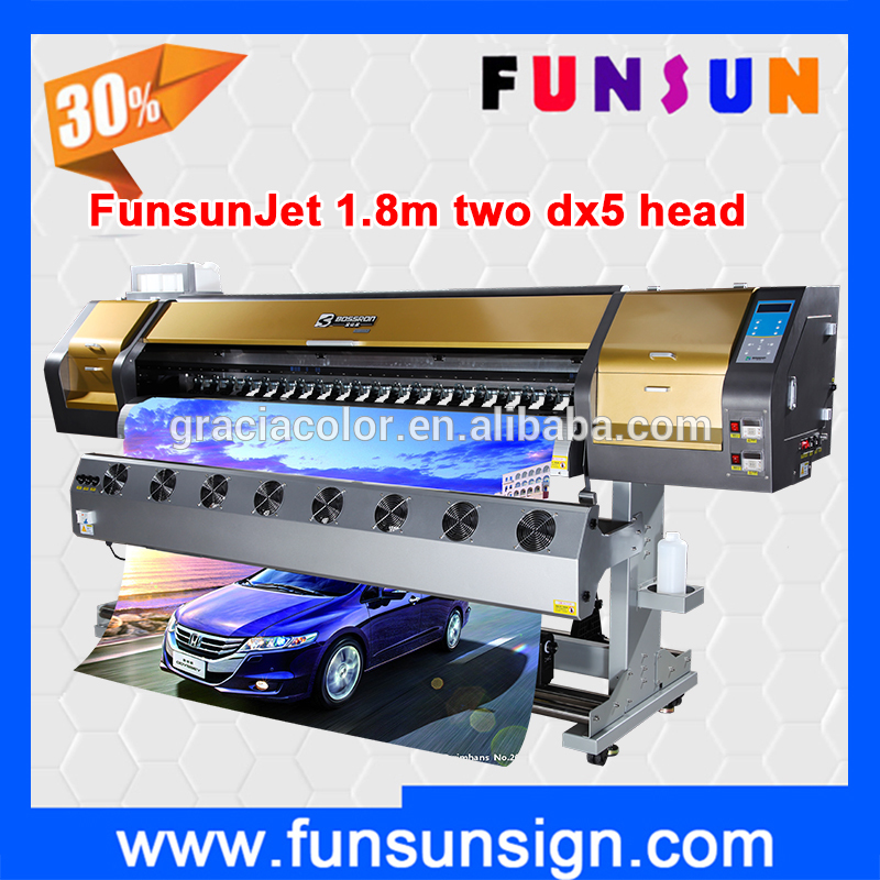 1440 dpi funsunjet FS-1802G 1.8メートルエコ溶剤バナープリンタで二つのdx5ヘッドデジタル印刷機-インクジェット・プリンタ問屋・仕入れ・卸・卸売り