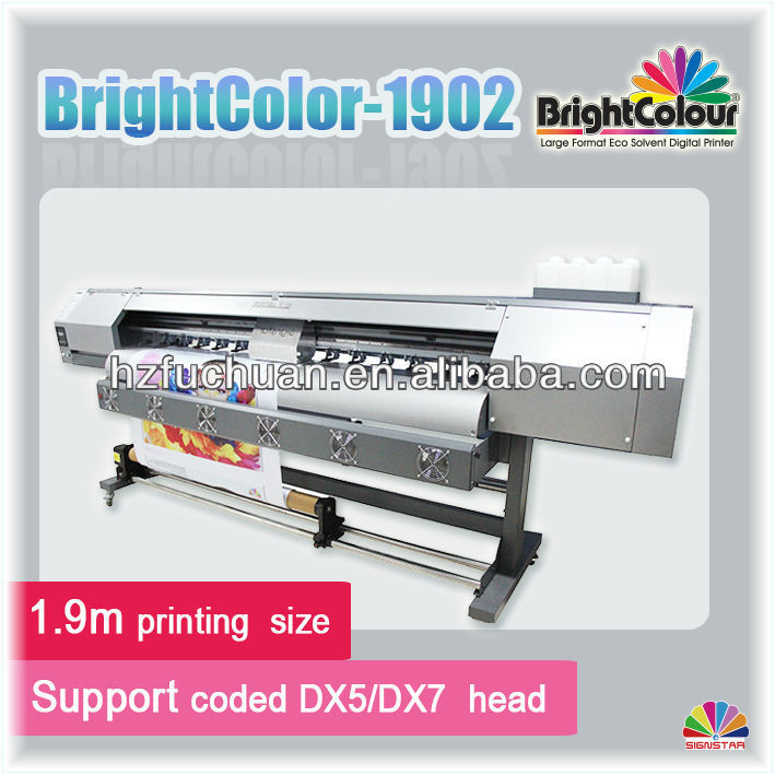 Dpiの高解像度1.9メートル1440dx5dx7brightcolor1902eエコ溶剤プリンタ-インクジェット・プリンタ問屋・仕入れ・卸・卸売り