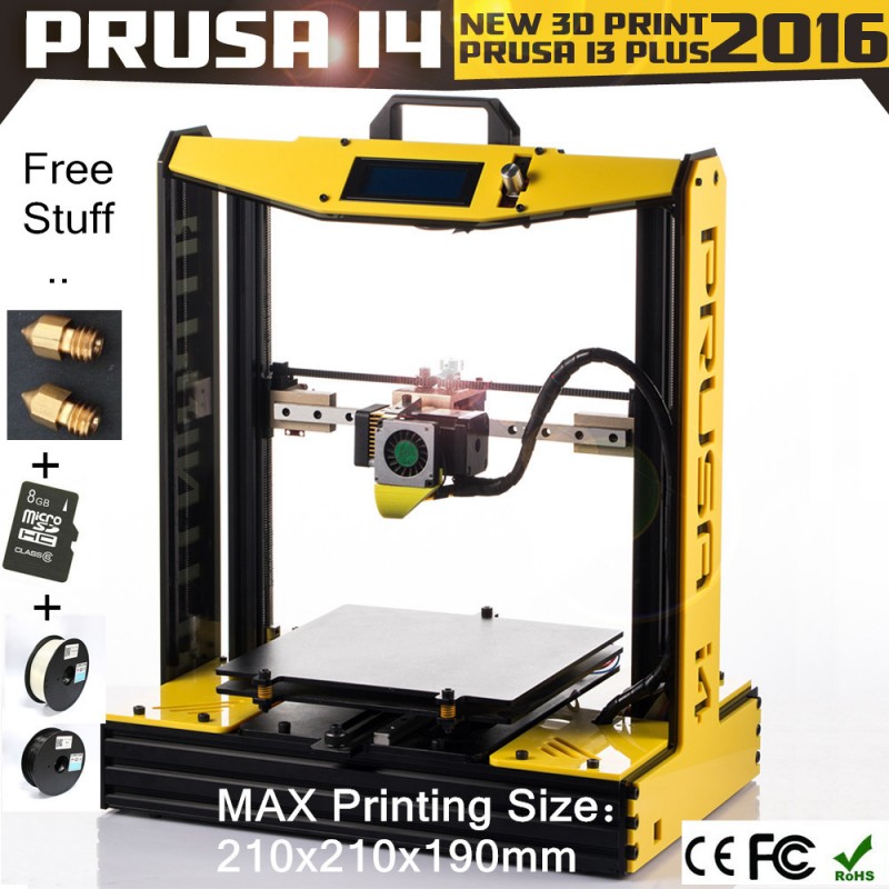 2016アクリルカラーオプションprusa i4 3dプリンタdiy impresora 3d大印刷サイズ2キログラムフィラメント+ nozzes + sdカード+マニュアル-デジタル・プリンタ問屋・仕入れ・卸・卸売り