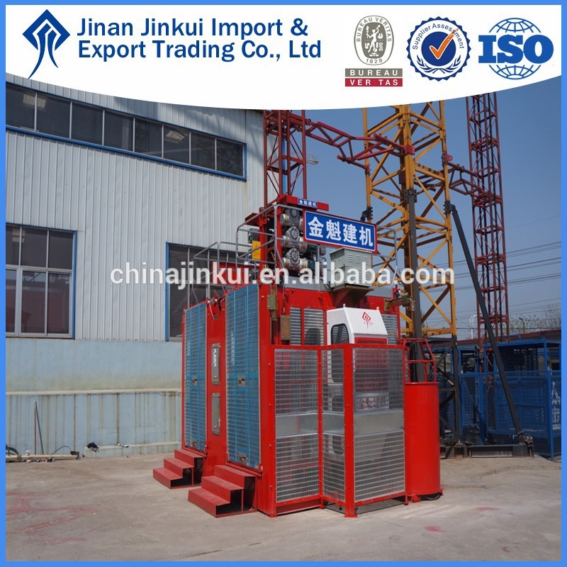 Sc100/100建物の建設ホイスト、 巻上機で千キロjinkui積載量によって中国で-ホイスト問屋・仕入れ・卸・卸売り