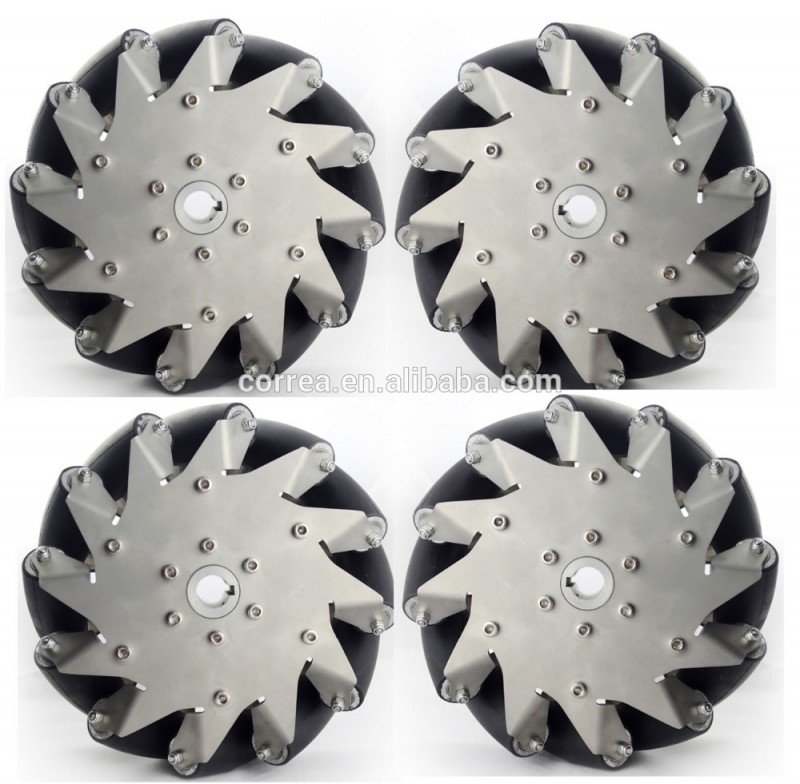 203mm8インチステンレス製の頑丈なホイールmecanum14151( 負荷容量: 150kg/セット)-資材運搬機械部品問屋・仕入れ・卸・卸売り