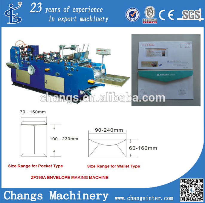 ZF-390フル自動ポケット&財布エンベロープ製造機でホーム用販売-紙製造機械問屋・仕入れ・卸・卸売り