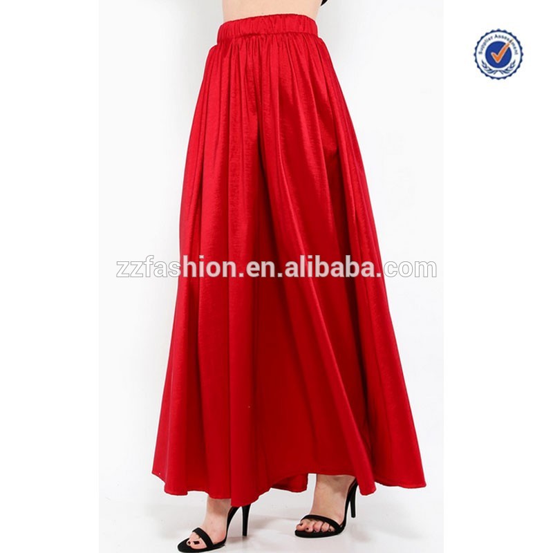 中国卸売の女性衣類赤2015フリルタフタ女性はロングスカート-プラスサイズドレス、スカート問屋・仕入れ・卸・卸売り