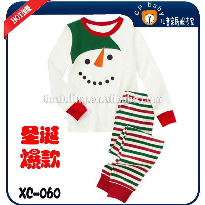 クリスマス雪だるまの赤ちゃんのパジャマの赤ん坊の子供用パジャマ長袖の子供寝間着パジャマ衣類のセット-パジャマ問屋・仕入れ・卸・卸売り