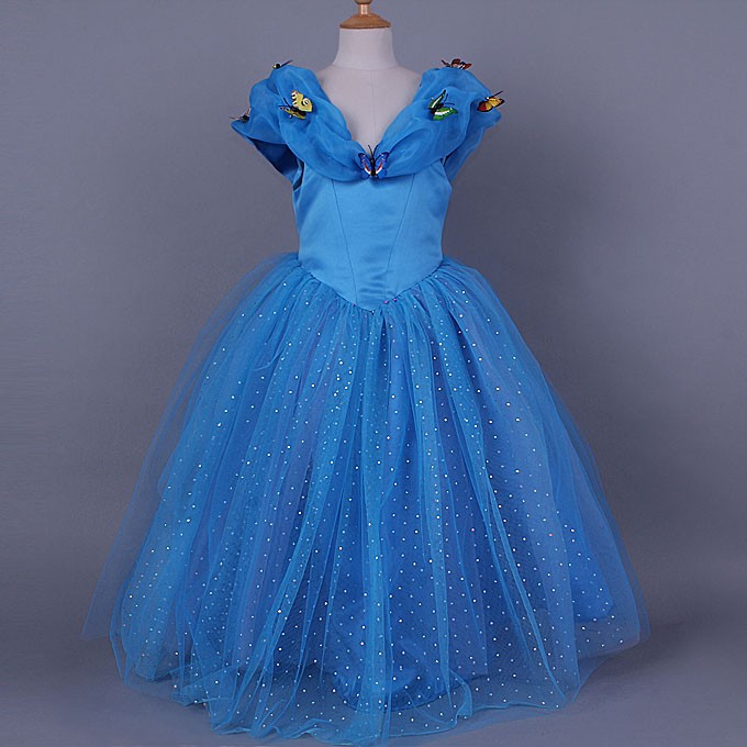 新しい女の子のクリスマスのドレス2015ときれいな蝶のmoive女の子シンデレラのドレスのための子供のダンスの衣装-ジュニア服（女）ドレス問屋・仕入れ・卸・卸売り