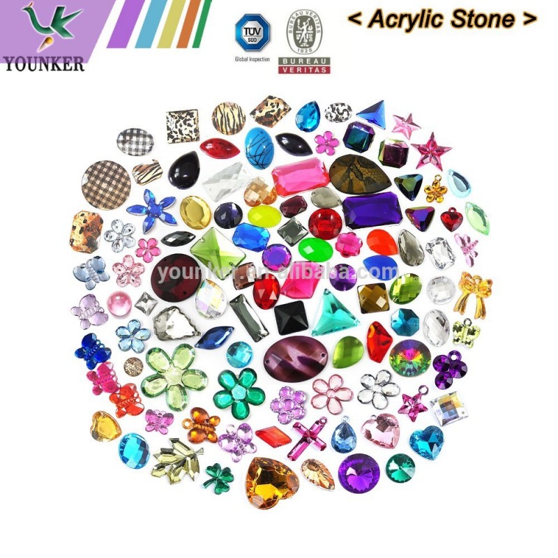 各種形色に接着剤アクリルラインストーン多面的なプラスチック製の宝石のクラフティング-ラインストーン問屋・仕入れ・卸・卸売り
