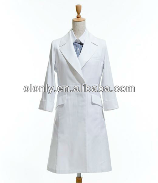 綿100％白い色医者ユニフォーム白衣ドクターコート-医療スタッフ制服問屋・仕入れ・卸・卸売り