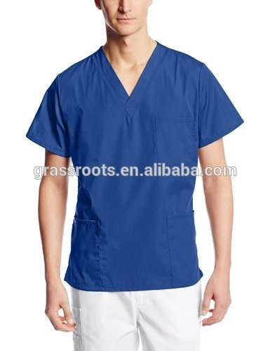 病院医療スクラブ均一design/ブルーのスクラブ綿の男性病院の制服-医療スタッフ制服問屋・仕入れ・卸・卸売り
