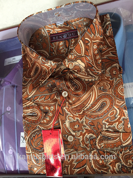 インドネシア男性バティックシャツロングスリーブドレス-プラスサイズシャツ、ブラウス問屋・仕入れ・卸・卸売り