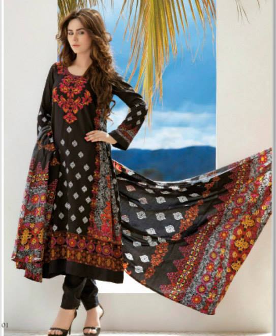 パキスタンの印刷されたリネン2013冬用-その他ドレス問屋・仕入れ・卸・卸売り