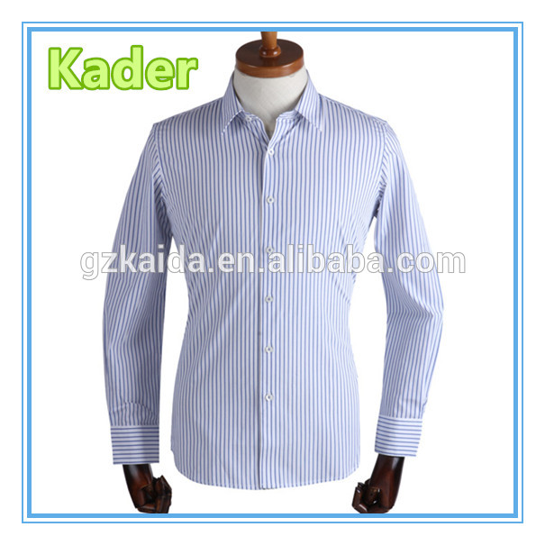 カスタムスリムフィット正式なストライプのシャツ男性-プラスサイズシャツ、ブラウス問屋・仕入れ・卸・卸売り