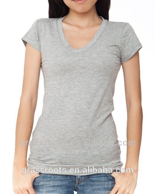2016カスタムoem綿/ポリエステルカラフルな空白半袖tシャツ、平野vネックのtシャツ-Tシャツ問屋・仕入れ・卸・卸売り