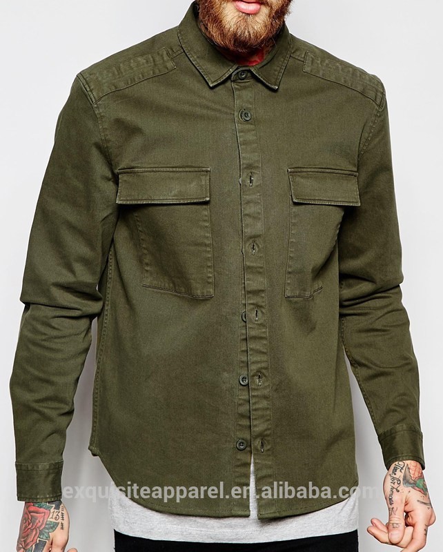 2016高品質ボタンダウン軍ミリタリーシャツ純粋な綿男性制服シャツ-プラスサイズシャツ、ブラウス問屋・仕入れ・卸・卸売り