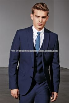 T_Ready メイド男性の スーツ 100% ウール ブルー ビジネス や パーティー スーツ用男性-スーツ、タキシード問屋・仕入れ・卸・卸売り