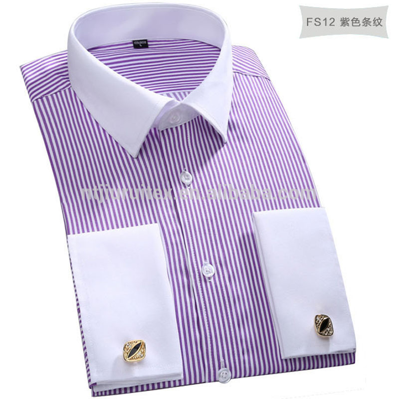 ヨーロッパフレンチカフ高貴なビジネスドレスシャツのための男性-紳士用シャツ問屋・仕入れ・卸・卸売り