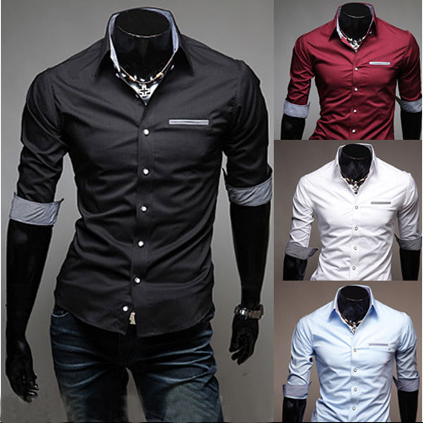 熱い販売1 ピース 4色選択の ため の綿と ポリエステル新製品卸売メンズ ドレス シャツ-紳士用シャツ問屋・仕入れ・卸・卸売り
